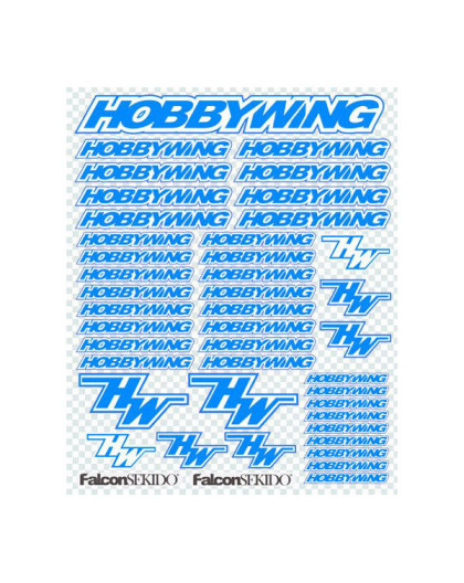 Planche de stickers Bleu/Blanc - HOBBYWING - D0001BW