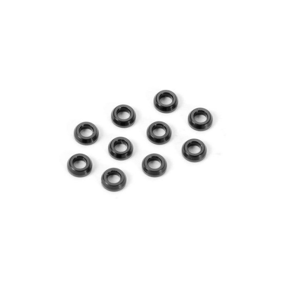 ALU CONICAL SHIM 3x6x2.0MM - BLACK (10) - 362280-K - XRAY
