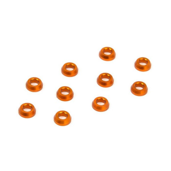 ALU CONICAL SHIM 3x6x2.0MM - ORANGE (10) - 362280-O - XRAY