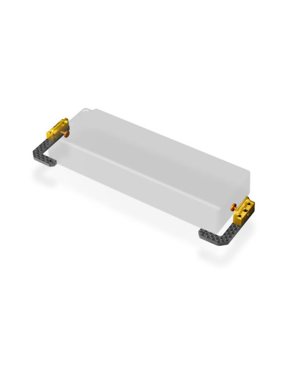 T4'19 Support d'accu réglable carbone + laiton - XRAY - 306198