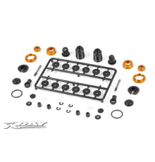 Jeu complet amortisseurs orange T4 (2) - XRAY - 308307-O