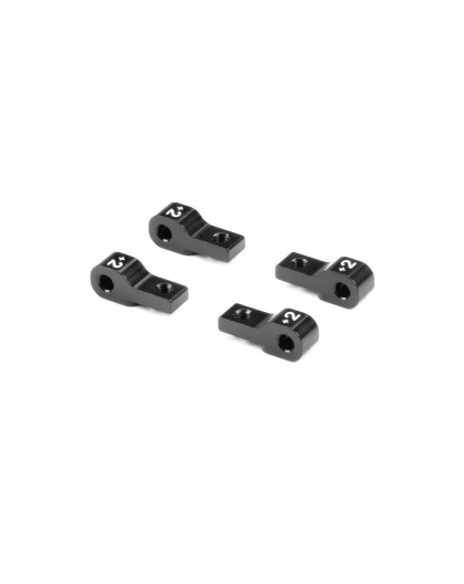 LOWER 2-PIECE FRONT SUSPENSION HOLDER +2MM BLACK (4) - XRAY - 332712