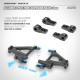 LOWER 2-PIECE FRONT SUSPENSION HOLDER +2MM BLACK (4) - XRAY - 332712
