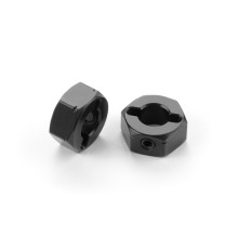 ALU WHEEL HUB 12MM - BLACK (2) - 335250 - XRAY