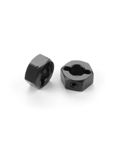 ALU WHEEL HUB 12MM - BLACK (2) - 335250 - XRAY