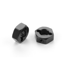 "ALU WHEEL HUB 12MM - OFFSET ""-0.75MM"" - BLACK (2) - 335251 - XRAY"