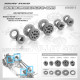 LOW FRICTION COMPOSITE BELT PULLEY SET - GRAPHITE - XRAY - 345801-G