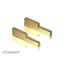BRASS ENGINE MOUNTS (L+R) - 75g - 348714 - XRAY