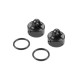 XB8/GT ALU SHOCK CAP NUT VENT HOLE BLACK (2) - V2 - XRAY - 358054-K