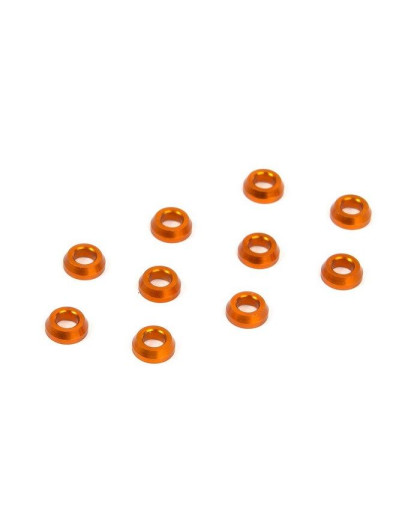 ALU CONICAL SHIM 3x6x2.0MM - ORANGE (10) - 362280-O - XRAY