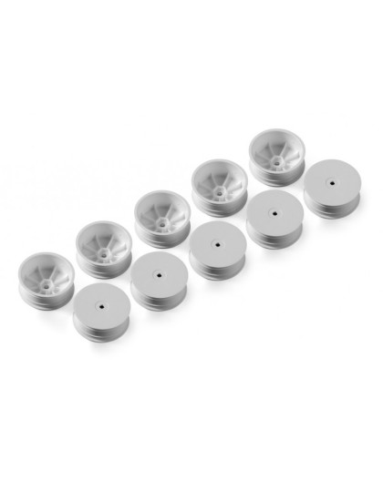 4WD FRONT WHEEL WITH 12MM HEX - WHITE - HARD (10) - XRAY - 369902-H