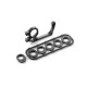 X1 ALU REAR BULKHEAD - LEFT + RIDE HEIGHT ADJUSTERS - 373022 - XRAY