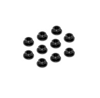 ALU NUT M4 WITH SERRATED FLANGE - BLACK (10) - XRAY - 960241-K