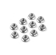 NUT M4 WITH SERRATED FLANGE (10) - 960240 - XRAY