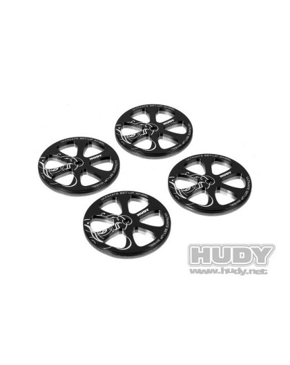 ALU SET-UP WHEEL FOR 1/10 RUBBER TIRES (4) - 109370 - HUDY