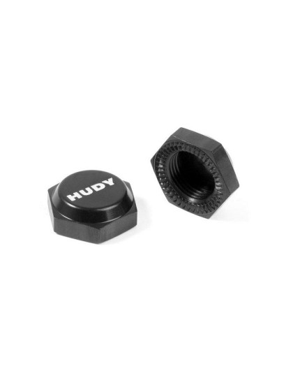 HUDY ALU WHEEL NUT WITH COVER - RIBBED (2) - 293560 - HUDY