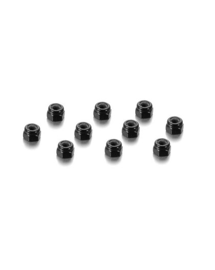 Ecrous alu 3mm Noir (10) - HUDY - 296530-K
