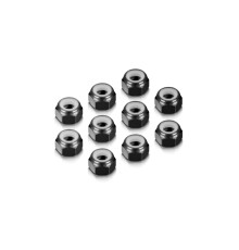 Ecrous alu 4mm Noir (10) - HUDY - 296540-K