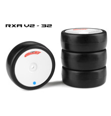 Pneus caoutchouc RXA 1/10 V2 - 32 shore (4) - CORALLY - C-14753-32