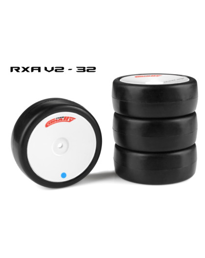 Pneus caoutchouc RXA 1/10 V2 - 32 shore (4) - CORALLY - C-14753-32