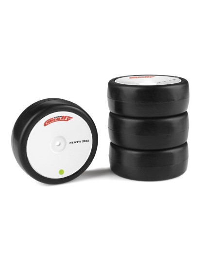 Pneus caoutchouc RXA 1/10 V2 - 36 shore (4) - CORALLY - C-14753-36
