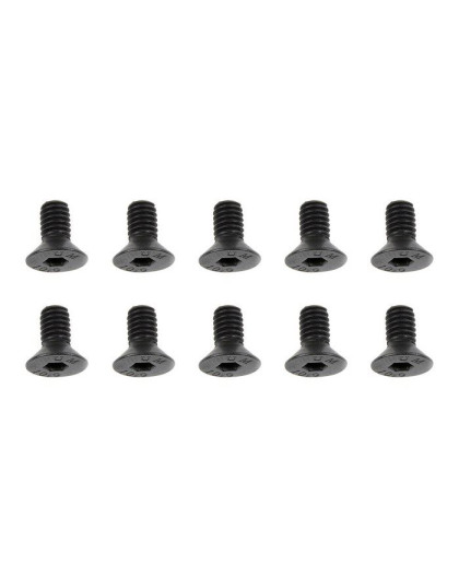 TEAM CORALLY - STEEL SCREWS M4 X 8MM - HEX FLAT HEAD - 10 PC - C-3006