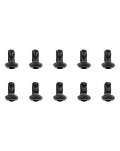 TEAM CORALLY - STEEL SCREWS M3 X 6MM - HEX BUTTON HEAD - 10 - C-30100