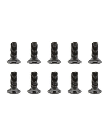 TEAM CORALLY - STEEL SCREWS M4 X 12MM - HEX FLAT HEAD - 10 P - C-3006