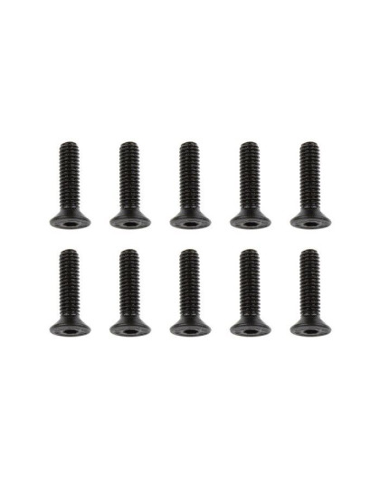 TEAM CORALLY - STEEL SCREWS M4 X 16MM - HEX FLAT HEAD - 10 P - C-3006