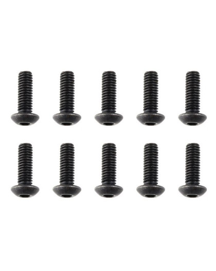 TEAM CORALLY - STEEL SCREWS M4 X 12MM - HEX BUTTON HEAD - 10 - C-3011