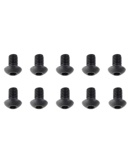 TEAM CORALLY - STEEL SCREWS M4 X 6MM - HEX BUTTON HEAD - 10 - C-30110