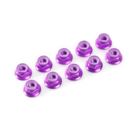 TEAM CORALLY - ALUMINIUM NYLST OP NUT - M4 - FLANGED - PURPLE - C-311