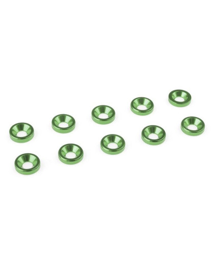 Rondelle alu FHC M3 Vert - 10 pcs - CORALLY - C-31201