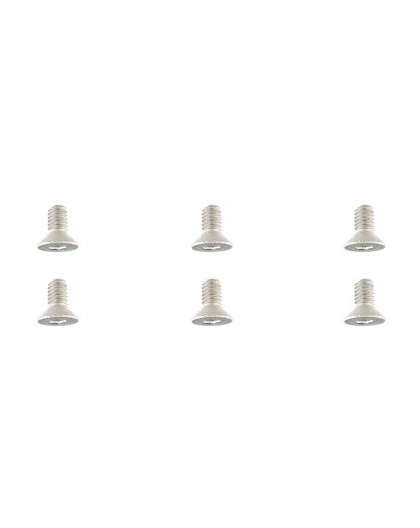 TEAM CORALLY - TITANIUM SCREWS M3 X 6MM - HEX FLAT HEAD - 6 - C-34011
