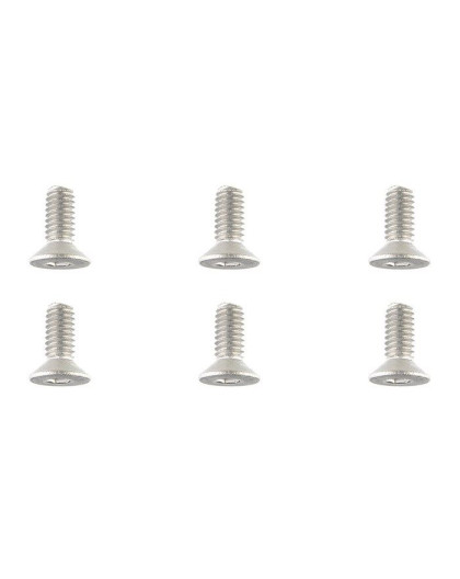 TEAM CORALLY - TITANIUM SCREWS M4 X 10MM - HEX FLAT HEAD - 6 - C-3403
