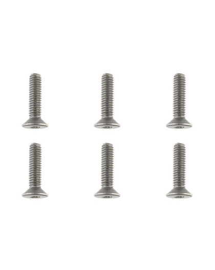 TEAM CORALLY - TITANIUM SCREWS M4 X 16MM - HEX FLAT HEAD - 6 - C-3403