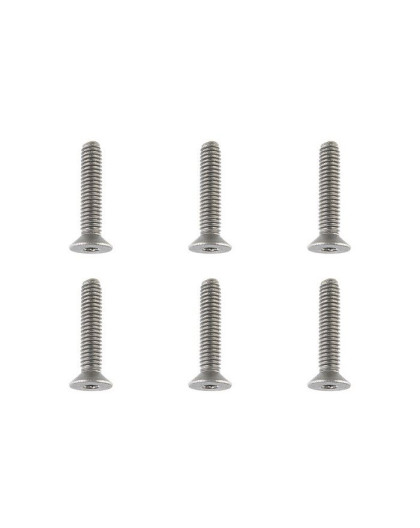 TEAM CORALLY - TITANIUM SCREWS M4 X 20MM - HEX FLAT HEAD - 6 - C-3403