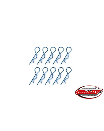 TEAM CORALLY - BODY CLIPS - 45 BENT - SMALL - BLUE - 10 PCS - C-35105