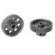 TEAM CORALLY - 64 DP PINION - SHORT - HARD ANODISED AL7075 - - C-7034