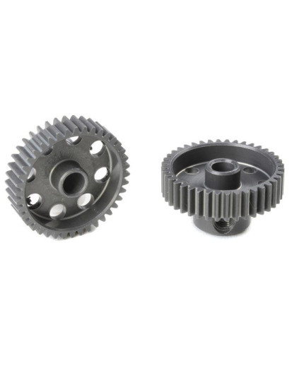 TEAM CORALLY - 64 DP PINION - SHORT - HARD ANODISED AL7075 - - C-7034