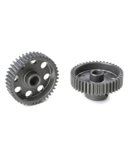 TEAM CORALLY - 64 DP PINION - SHORT - HARD ANODISED AL7075 - - C-7034