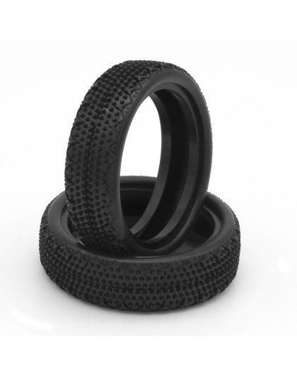 PAIR OF 110 TYRES CARPET 2WD HARD FRONT - HOT RACE