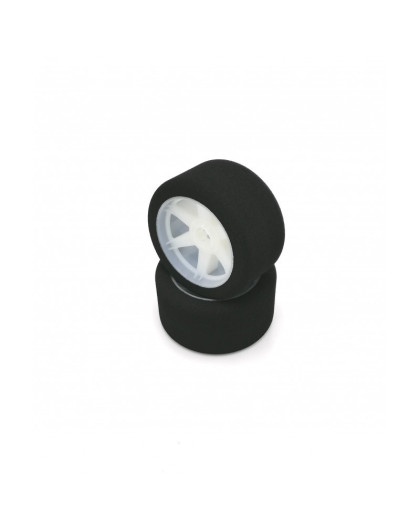 Pneus piste 1/8 avant 69mm 32 Shore sur jantes light (2) - HOT RACE