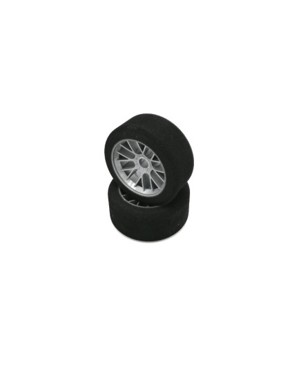 Pneus PanCar 1/10 Avant 35 Shore sur jantes blanches (2) - HOT RACE