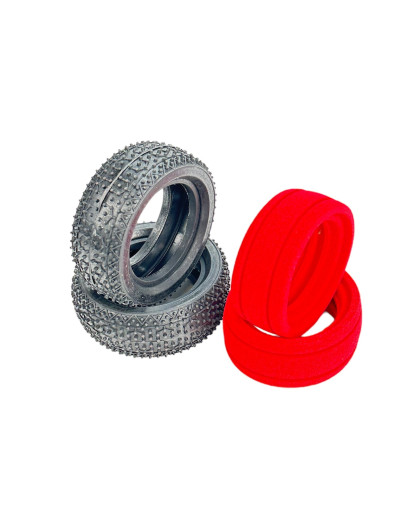 Pneus Crunch 2.0 avant 4WD + inserts - Vert (2) - 6MIK - TI106V