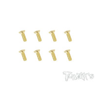 Screws GOLD FHC 2.5x8mm (8) - T-WORKS - GSS-2508C
