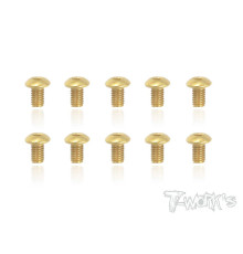 3mmx5mm Gold Button Head Screws (10pcs) - T-WORKS - GSS-305B