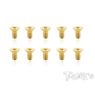 Screws GOLD FHC 3x6mm (10) - T-WORKS - GSS-306C