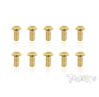3mmx6mm Gold Button Head Screws (10pcs) - T-WORKS - GSS-306B