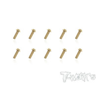 3mmx10mm Gold Steel UFO Screws (10pcs) - T-WORKS - GSS-310U